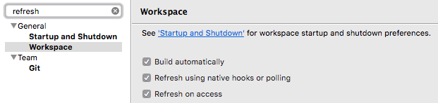 Preferences > General > Workspace